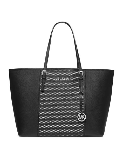 michael kors medium jet set studded travel tote|Michael Kors designer tote jetset.